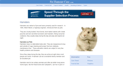 Desktop Screenshot of pethamstercare.com